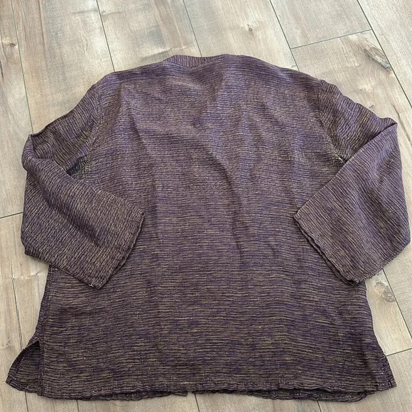 Eileen Fisher Silk Button Down Shirt Sz M - Picture 6 of 6